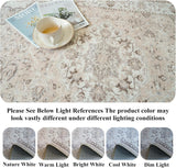 Washable 8ft Round Area Rug - Living Room Oriental Non Slip Soft Rugs Indoor Low Pile Stain Resistan