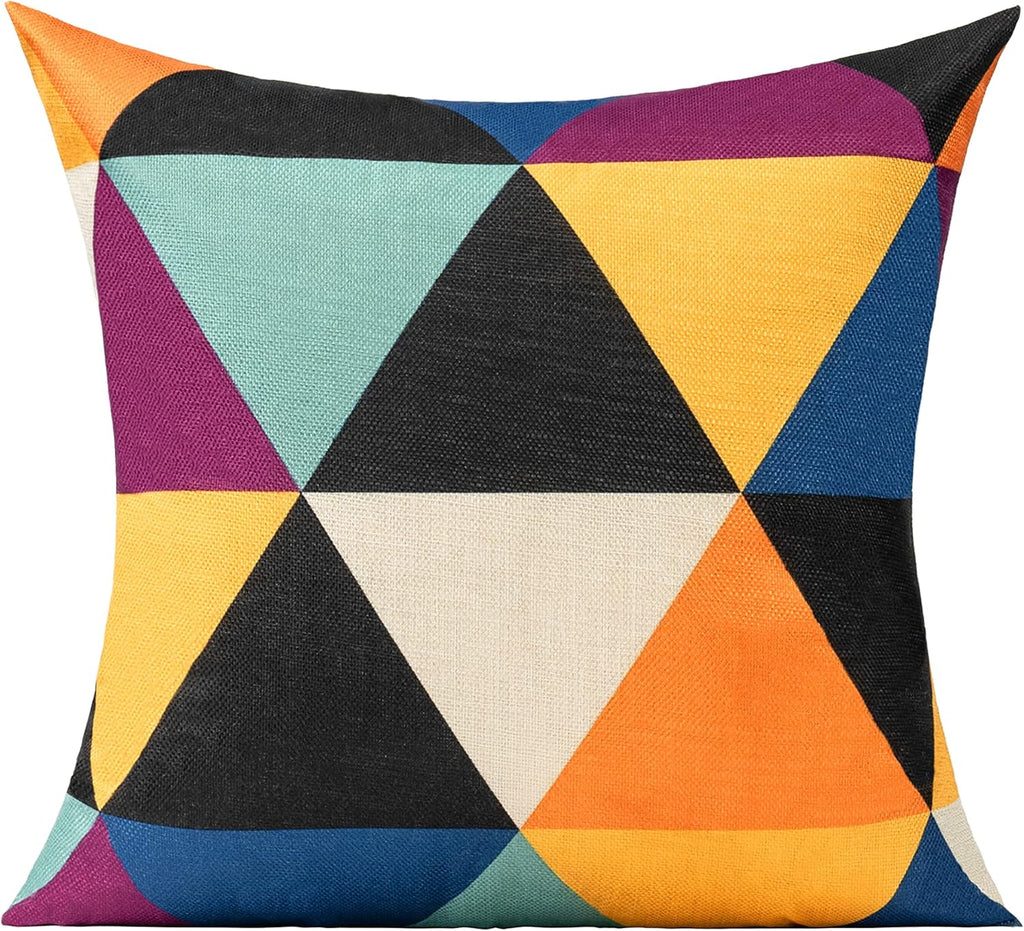 Outdoor Throw Pillow Covers 18x18 Set of 4 Boho Colorful Fun Mid Century Modern Home Décor Summer Fall Cushion Cases
