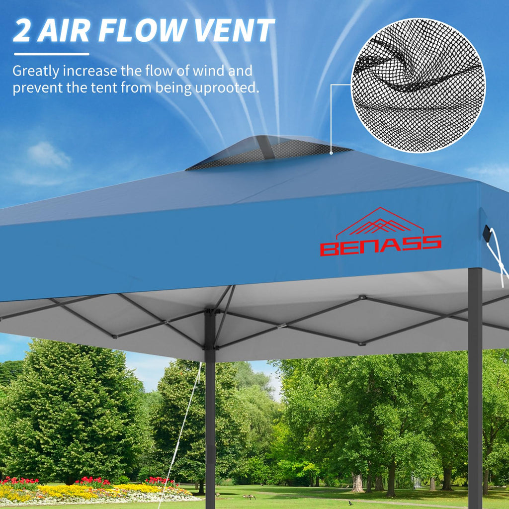 8x8 Pop Up Canopy Tent, Light Blue