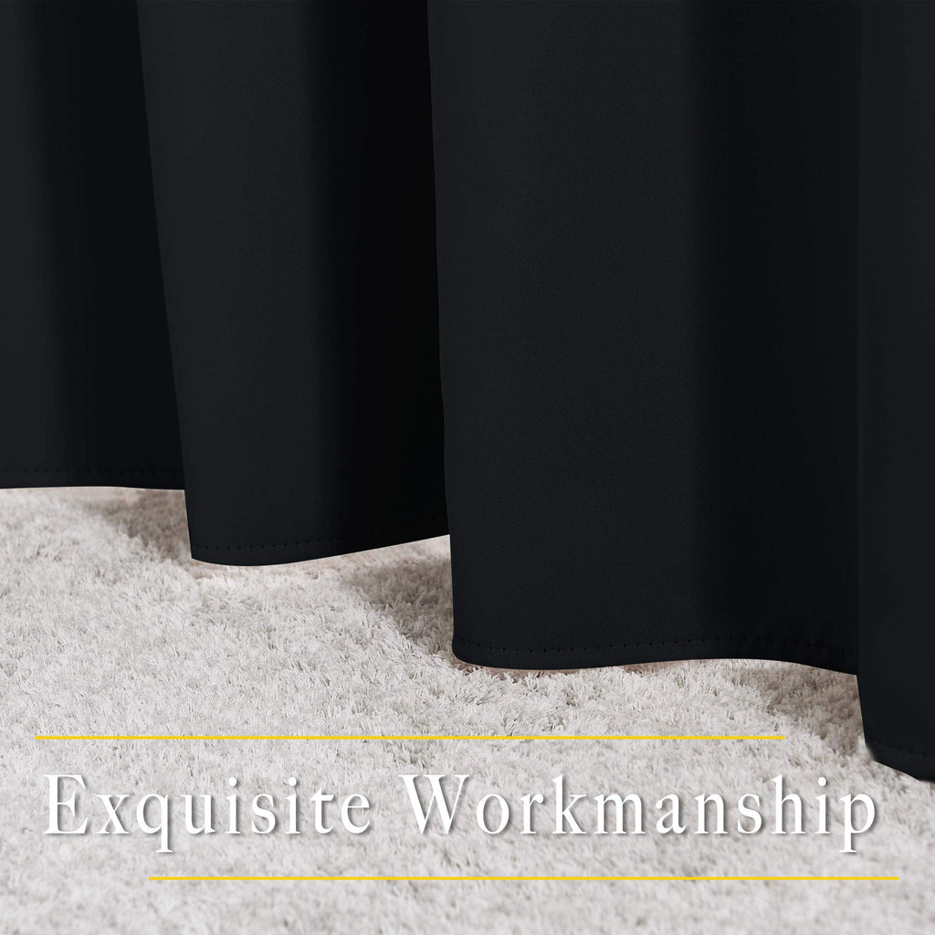 Black Out Curtain Panels - Home Decoration Thermal Insulated Solid Grommet Blackout Curtains/Drapes for Hall/Sliding