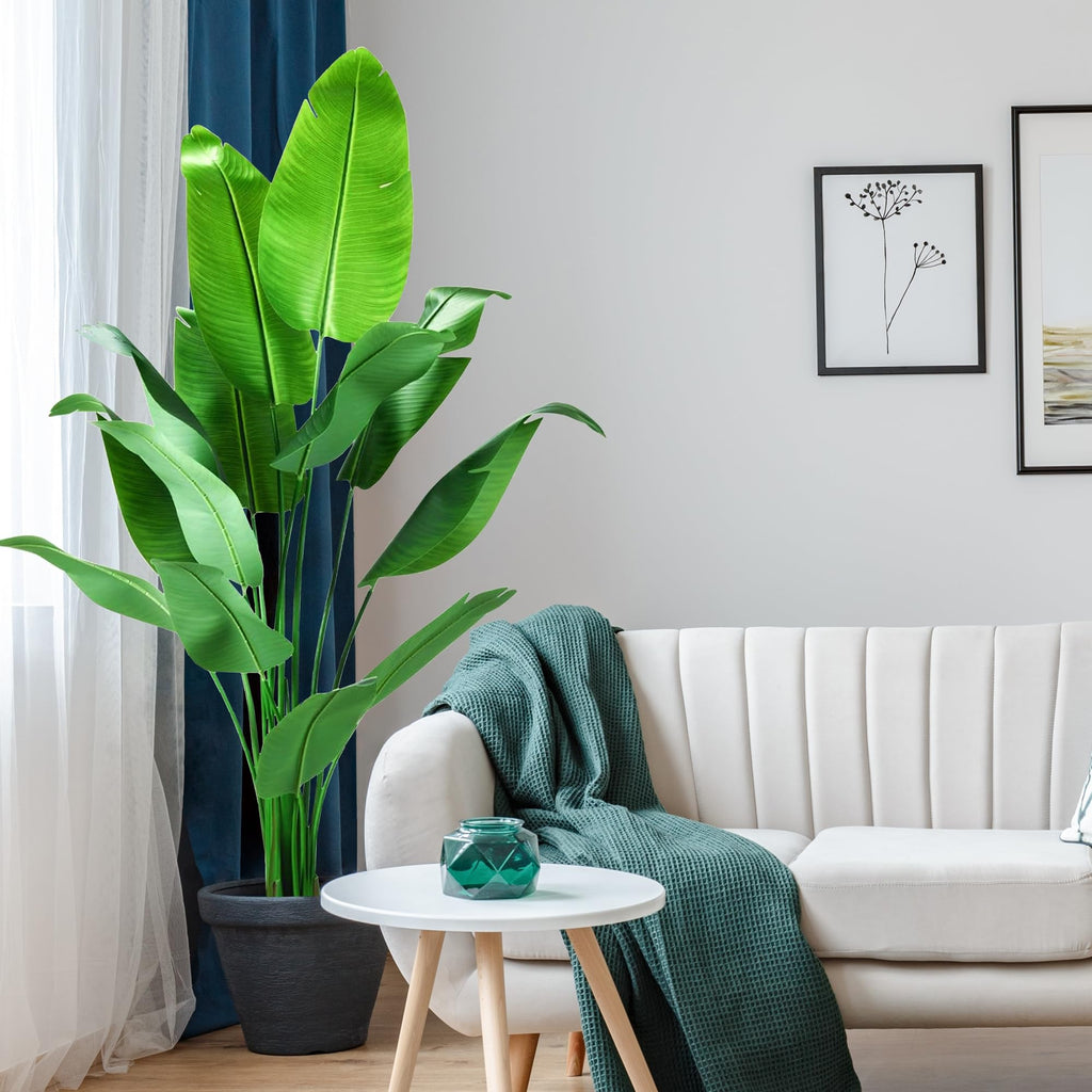 Bird of Paradise Plant Artificial 7ft, Faux Plants Indoor Tall with 13 Trunks - The Perfect Indoor Silk Floor Plant