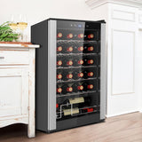 24 Bottle Wine Fridge - Freestanding Wine Cooler with Glass Door, 2.4 cu. ft (68
