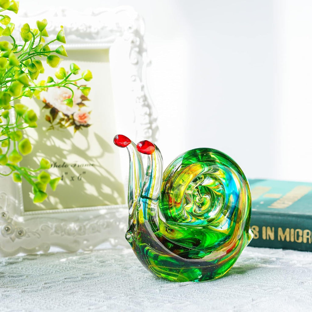 4.4inch Blown Glass Snail Figurine Collectibles