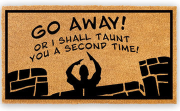 Go Away or I Shall Taunt You 30x17 Inch, Monty Doormat Coir Welcome Mat | Pop Culture Home Decor, Natural Coir