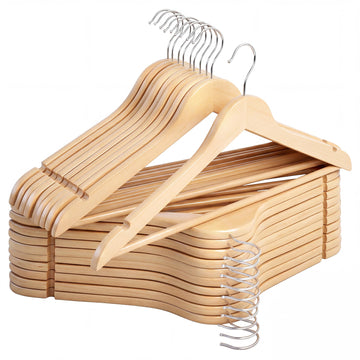Wooden Coat Hangers, 20 Pack Wood Clothes Hanger for Closet