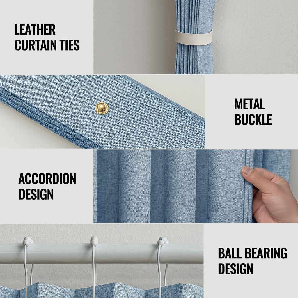 100% Blackout Curtains Patio Door Curtain Accordion Door Sliding Door Curtains Extra Wide Blackout Curtains Used for