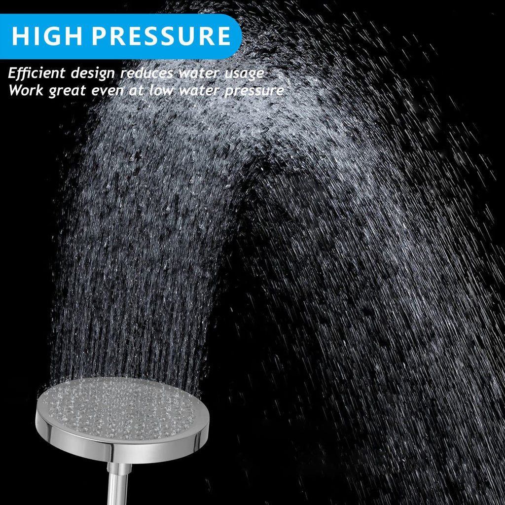 High Pressure Rain Shower Head with Arm - High Flow Rainfall Showerhead - Luxury Modern Look - Pressure Boosting (6"