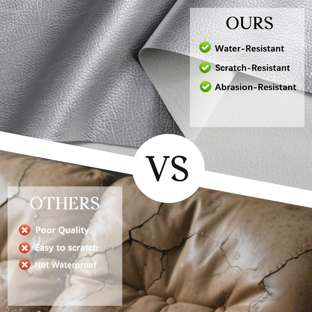 Faux Leather Fabric by The Yard 55" W Outdoor Upholstery Fabric Waterproof PU Leather for Crafts Furniture Handbag