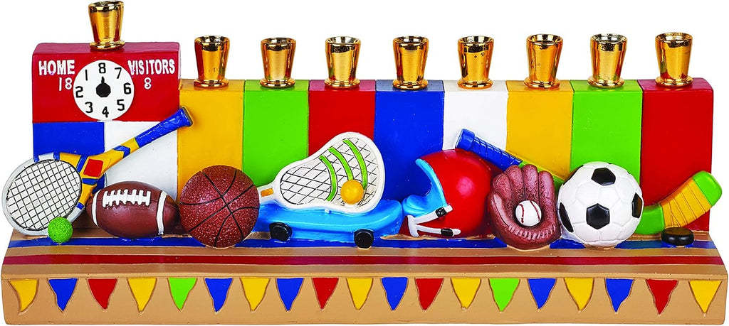 Hanukkah Sports for Kids Polyresin Chanukah Candles for Children 3D Sculptured Boys & Girls Ball Games Hanukkiah