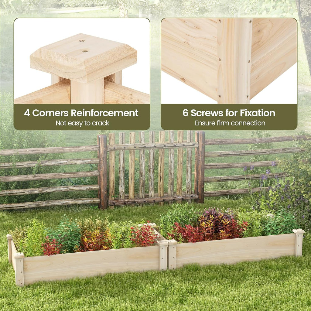Wooden Raised Garden Bed, Rectangular Planter Box for Vegetables, Fruits, Flowers, Herbs, 48" Lx24 Wx10 H Outdoor