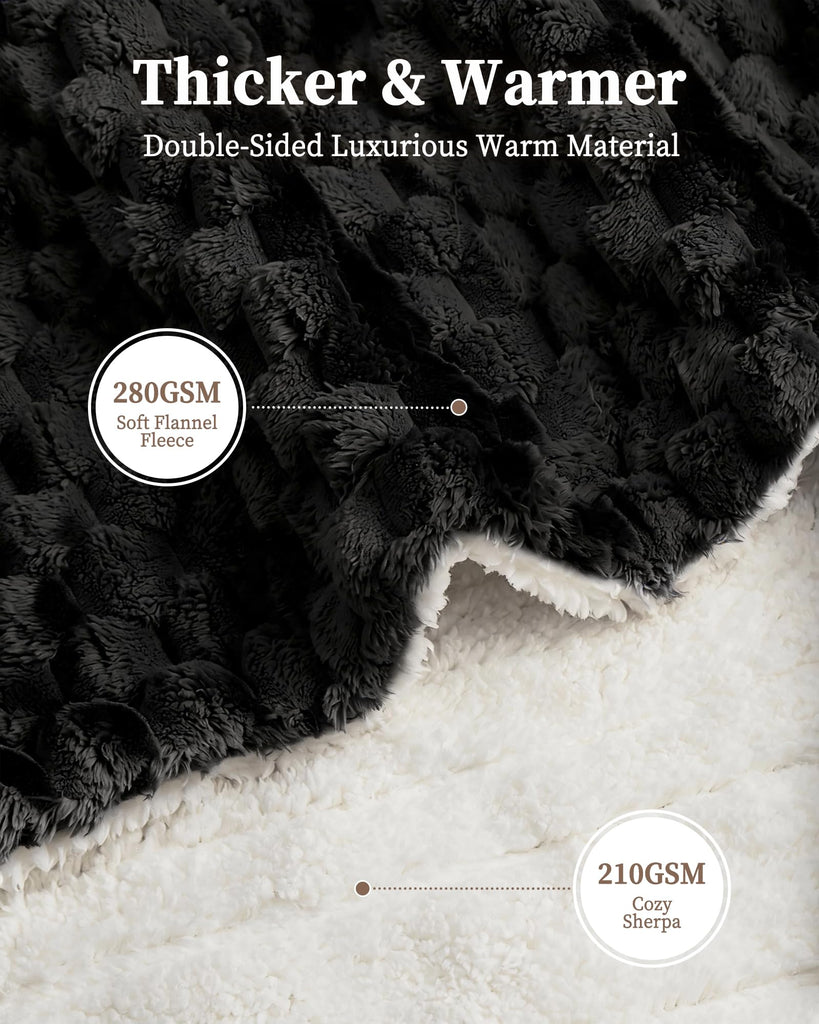 Heated Throw Blanket Electric Blanket 50x60, Sherpa Flannel Fleece