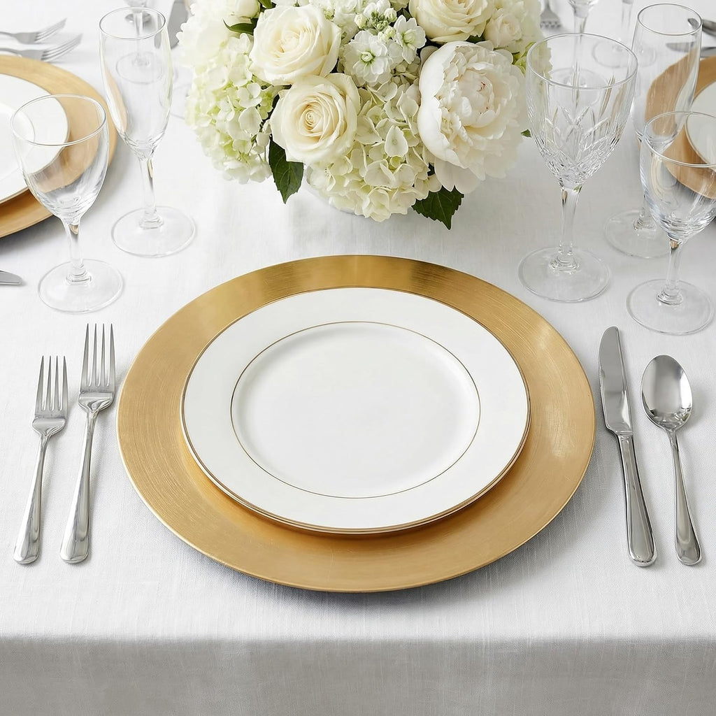 13inch Gold Charger Plates,Chargers for Dinner Plates - Set of 8