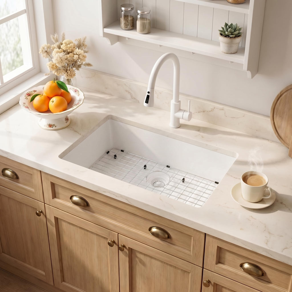 31''x18''White Undermount or Drop In Granite Composite