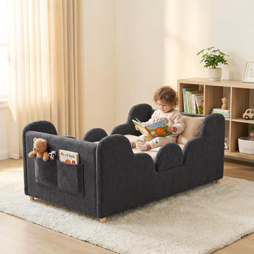 Toddler Floor Bed, Soft Montessori Bed with Removable Rails
