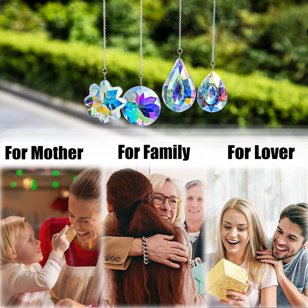 4pcs Prisms Crystal Suncatchers for Window Hanging Sun Catchers Indoor - Colorful,Rainbow Maker