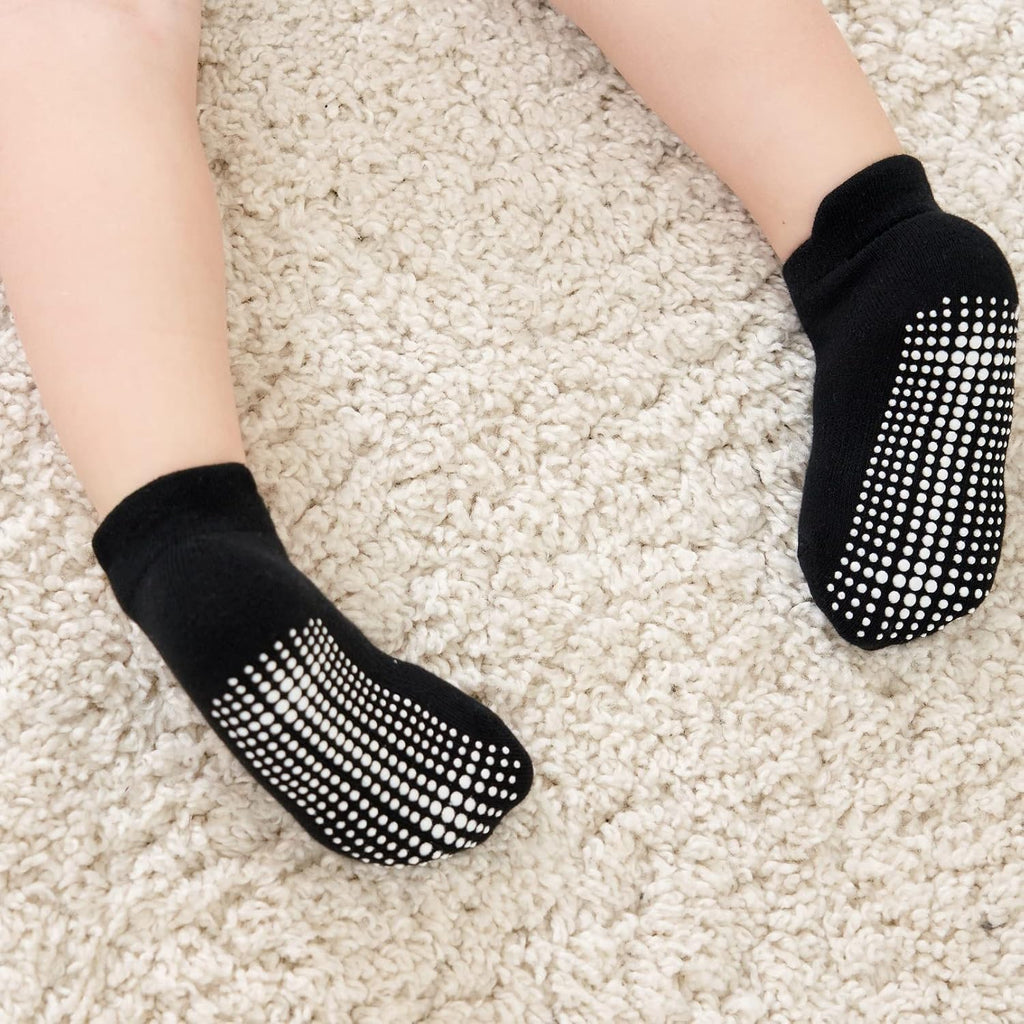 Baby Non Slip Grip Ankle Socks with Non Skid Soles for Infants Toddlers Kids Boys Girls