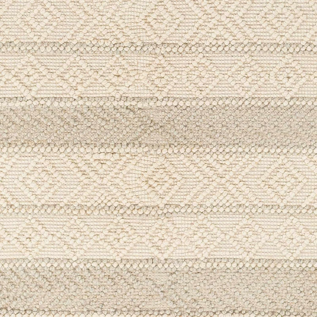 Ummi Wool Living Room, Bedroom Area Rug - Geometric Striped Diamond Border - Traditional Transitional Scandinavian