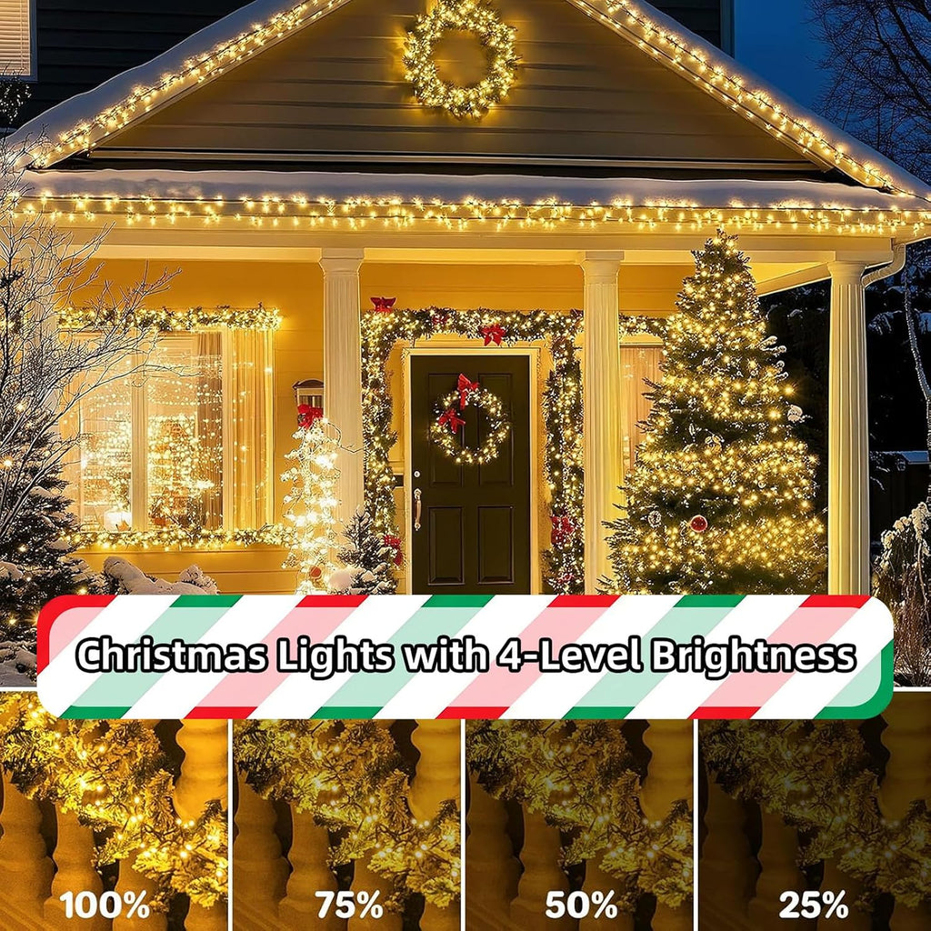 1000 LEDs Christmas Cluster Lights with Remote - 66ft Firecracker Chrismtas String Lights, 8 Modes Timer Waterproof