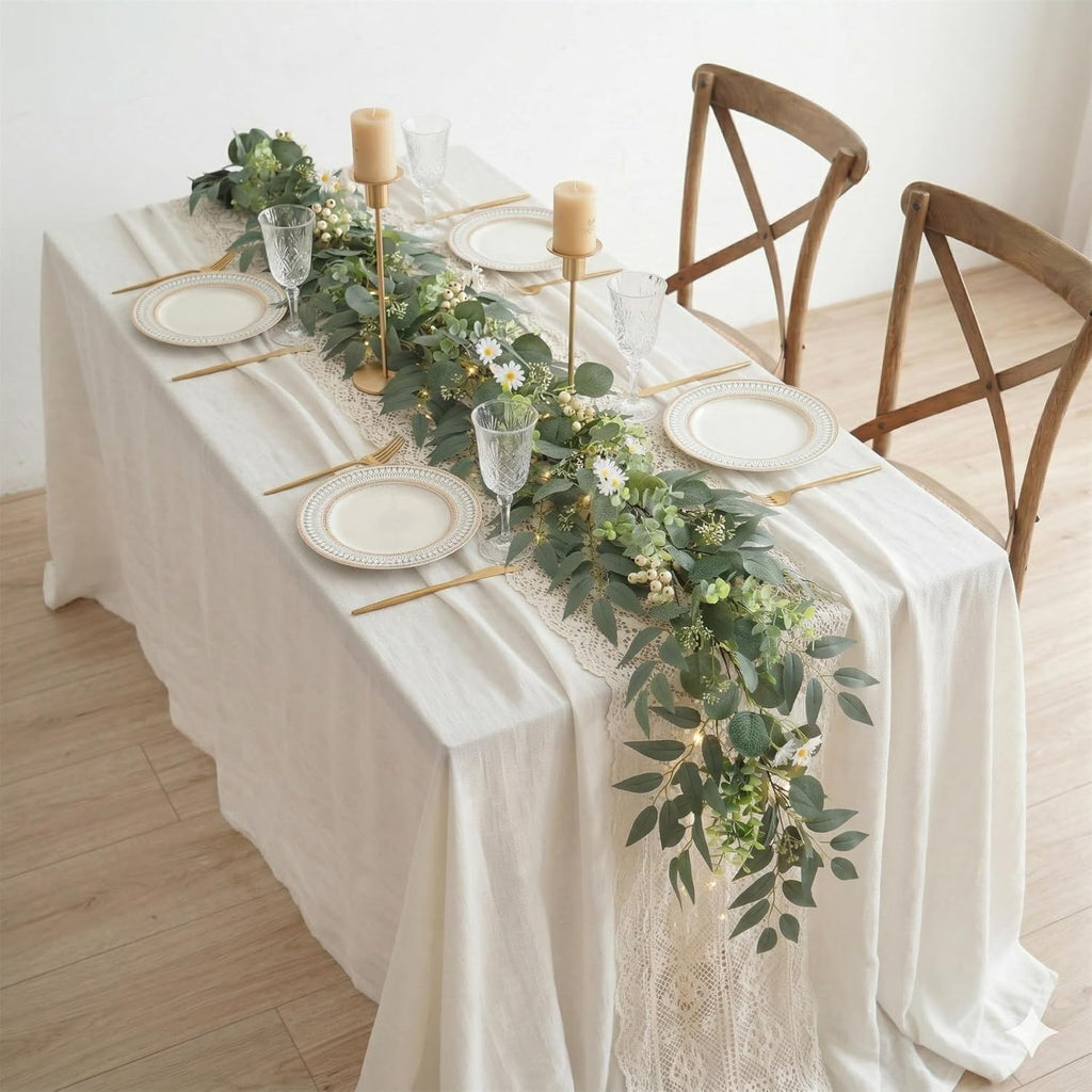 2-Pack 6 Ft Artificial Eucalyptus Garlands for Mantel Decor - Set of 2