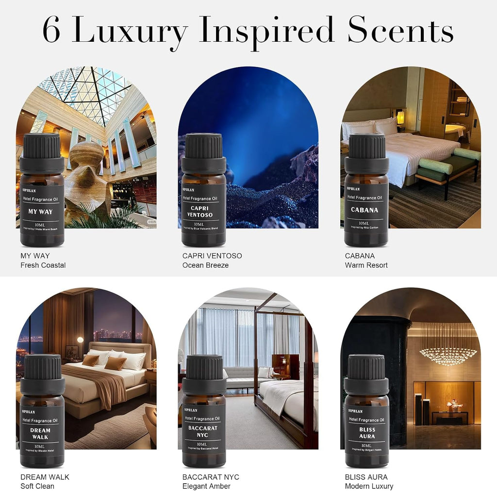 Diffuser Oil Set - Aromatherapy Essential Oils for Diffusers- Luxury Hotel-Inspired Scent - Set of 6