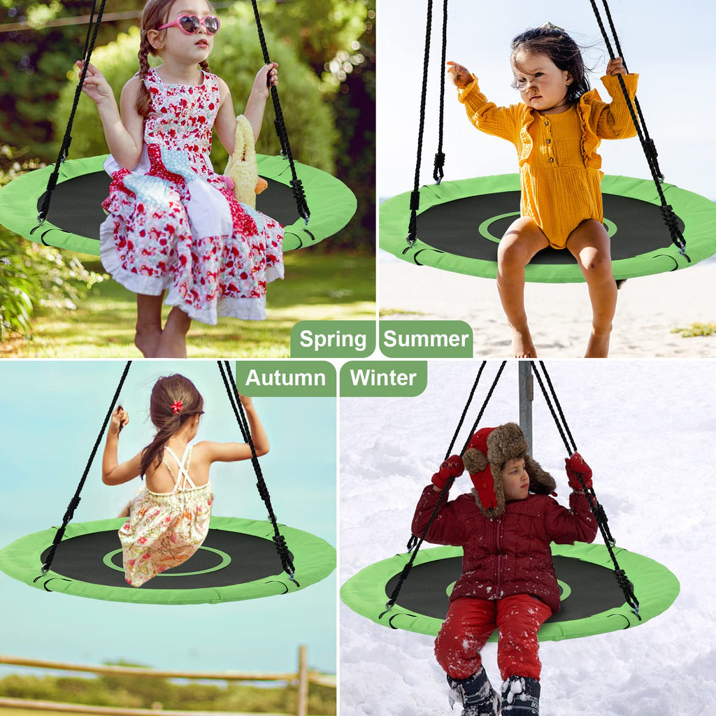 Tree Swings for Kids Outdoor, 40 Inch Diameter 600lb Weight & Adjustable Hanging Ropes Tree Swings, Great for
