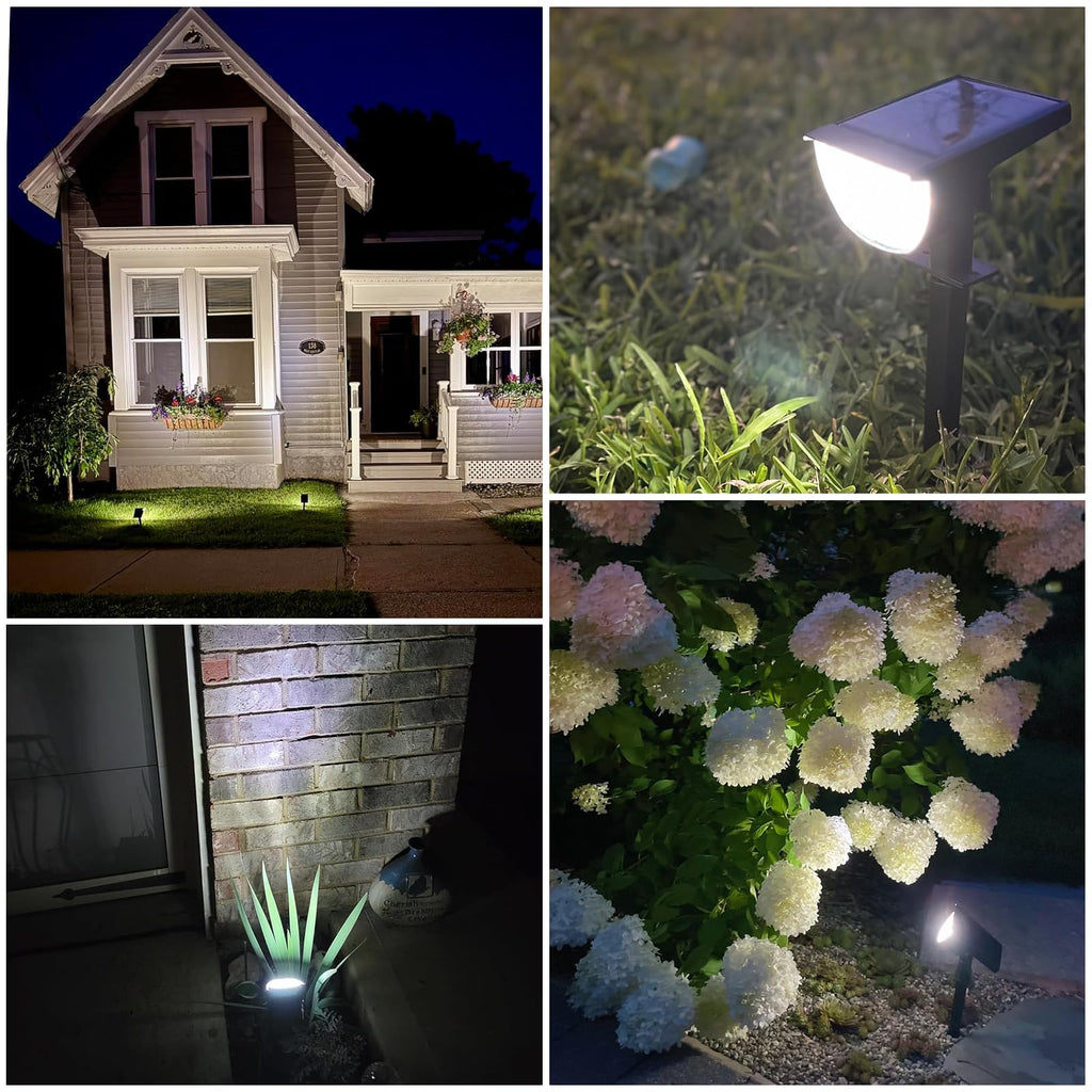 Solar Lights Outdoor Waterproof IP65, Solar Powered 76 LED 3 Lighting Modes Solar Spot Lights Outdoor for Yard Garden