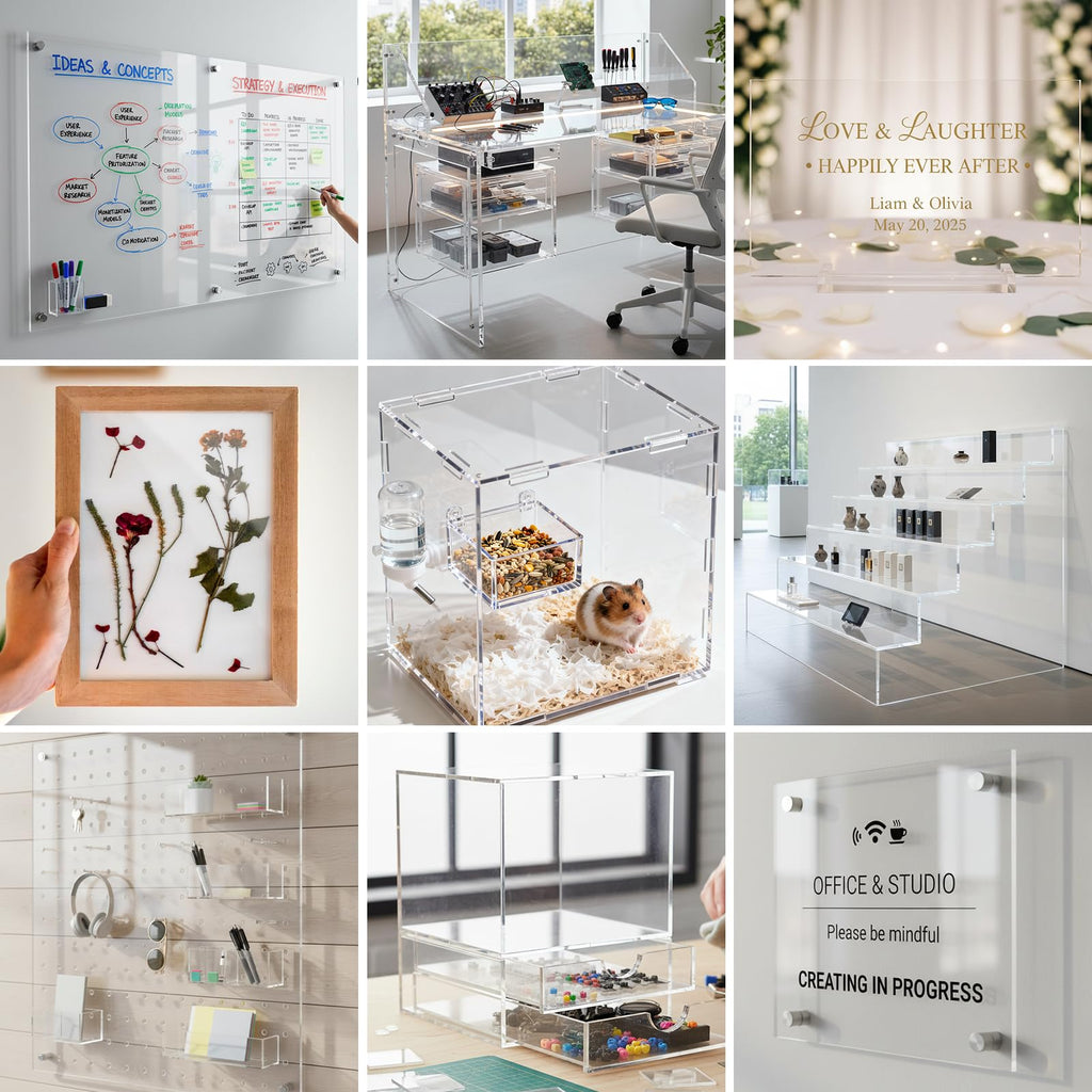 2-Pack) 24 x 36 Clear Acrylic Sheet Plexiglass 1/4" Thick; Use for Craft Projects, Signs, Display Cases, Sneeze Guard