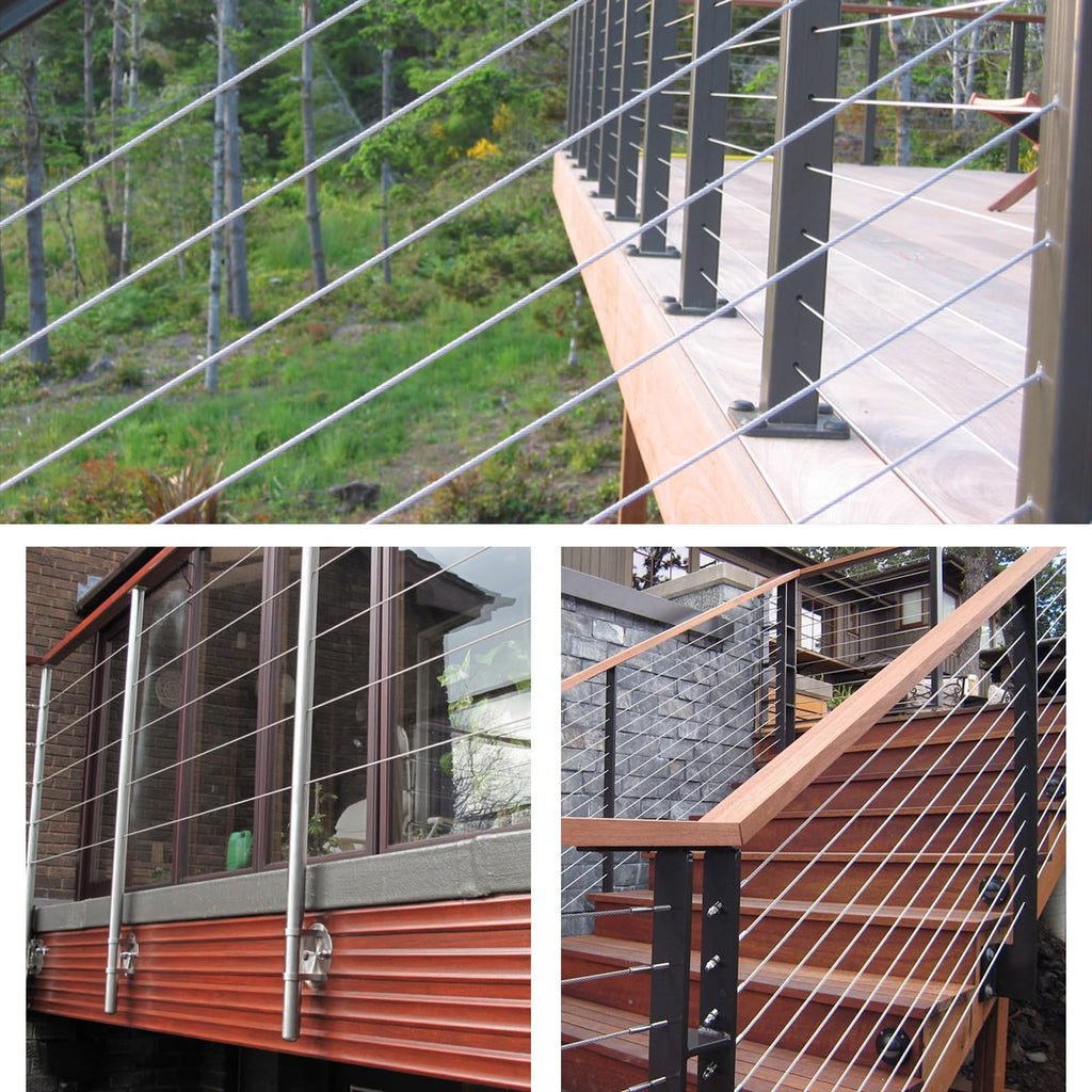 3/16 Stainless Steel Cable Decking Cable Railing 7 x 19 Strand Construction 304 Stainless Steel Cable 3700lbs