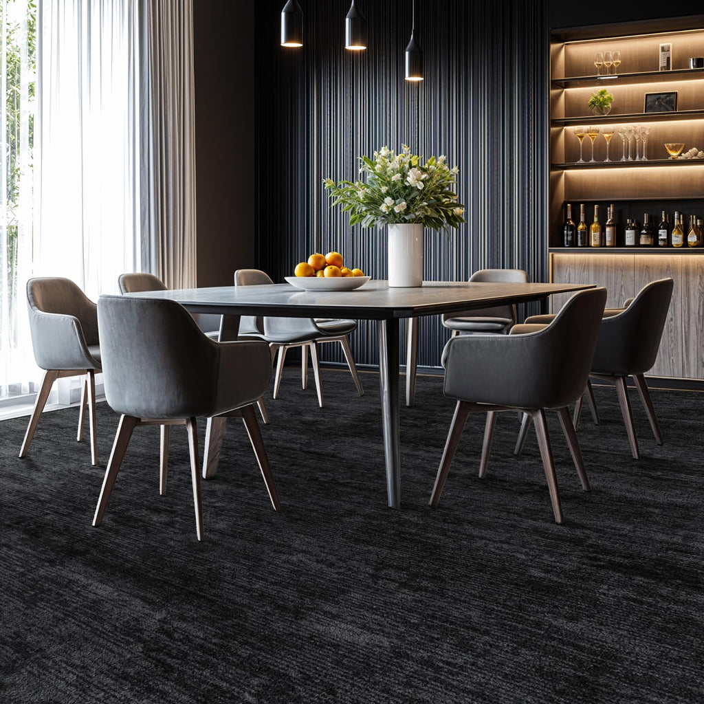 Washable Area Rug, Black Solid Area Rugs