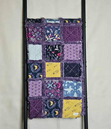 Quilt for Sale, Infant Quilt, Bohemian Rag Quilt, Floral, Baby Bedding, Witchy Gifts, Crib Quilt, Magical Gifts Baby