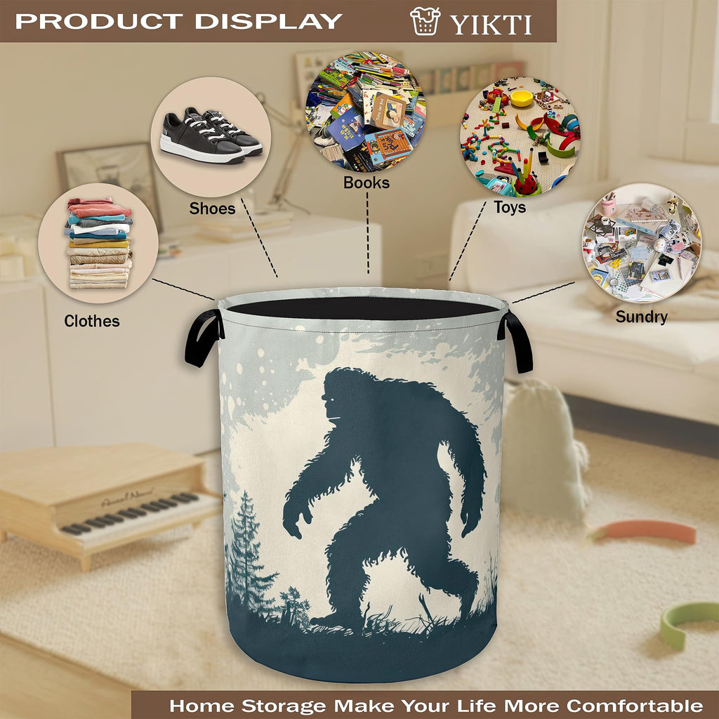 Big Foot Laundry Hamper,Retro Forest Collapsible Laundry Baskets,Waterproof Oxford Cloth Laundry Room Organization