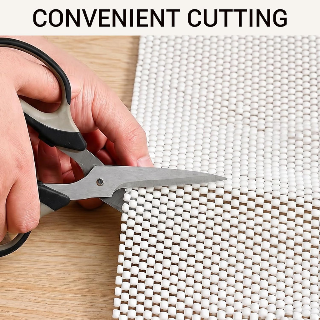 Non Slip Rug Pad Gripper for Hardwood Floors, 8x10 FT Anti Slide Rug Underlay, Eco Safe Odor Free, Cushioned Floor - Set of 80