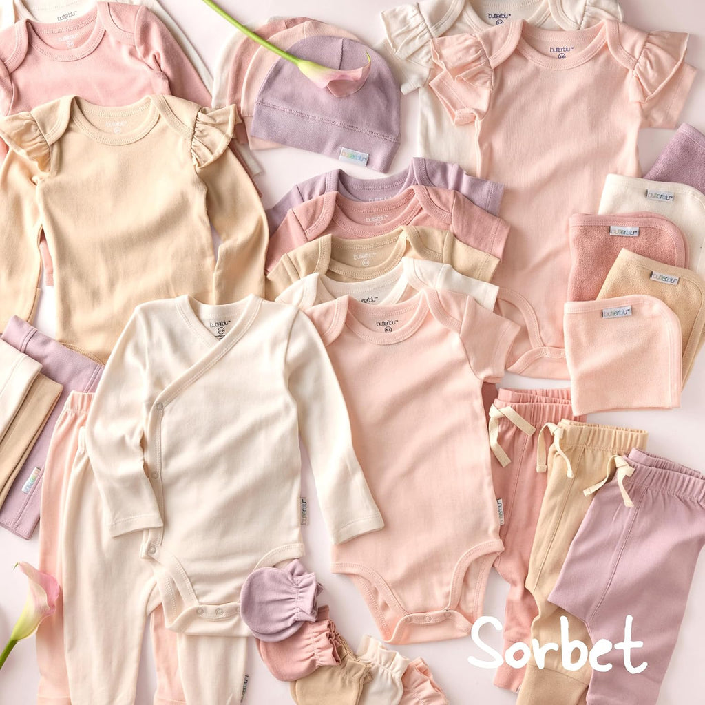 Rory Pack Short Sleeve Ruffle Bodysuits 100% Cotton