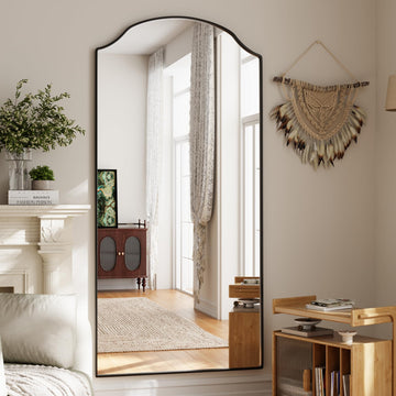 Wave Curved Top Arched Mirror Full Length, 71"x32" Large Mirror