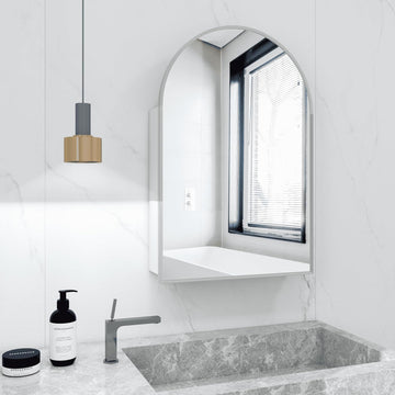 Arched Medicine Cabinet with Mirror Bathroom Mirror with Storage Bathroom Medicine Cabinet with Mirror Aluminum Alloy