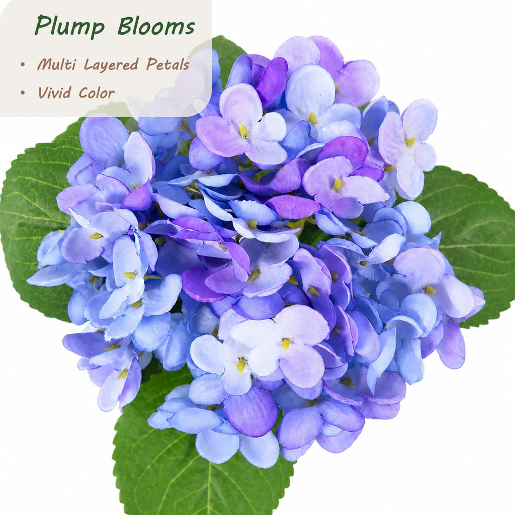 2ft Faux Hydrangea Tree with Purple Flowers, 24in Artificial Hydrangea Plant with Lifelike Leaves, Fake Hydrangea