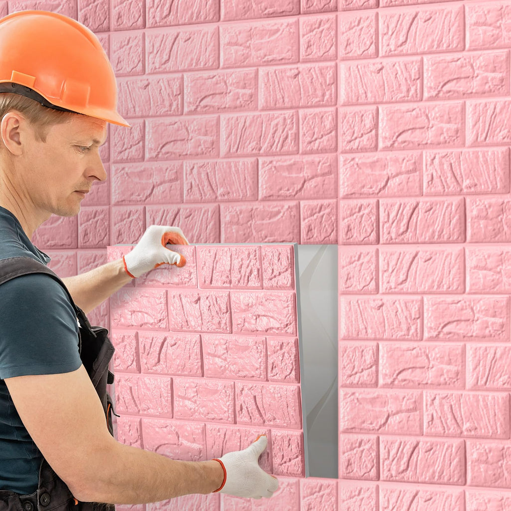 60 Pcs 58 Sq ft 3D Wall Panels Peel and Stick, Pink