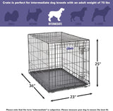 36-Inch iCrate for Medium-Large Breeds, 41-70 lbs, Single Door Folding Dog Crate with Divider Panel