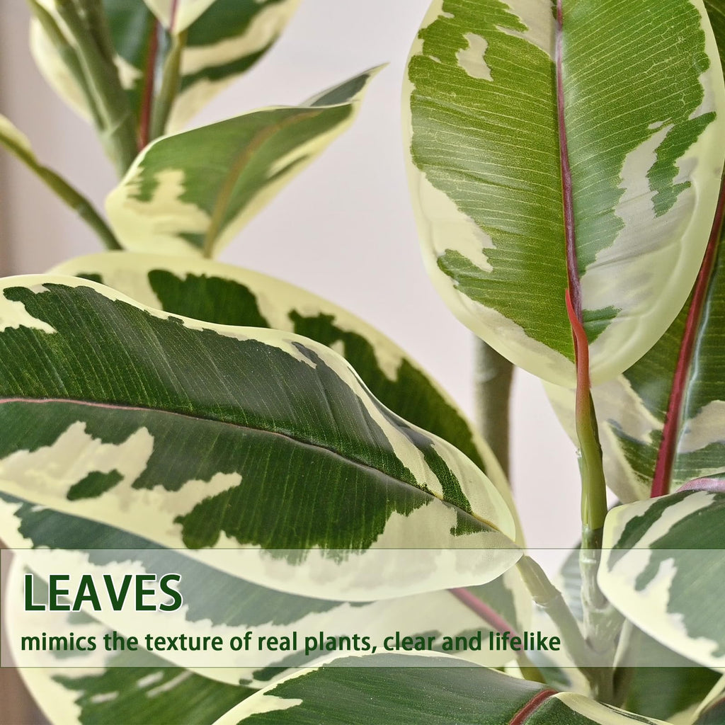 Artificial Rubber Plant 5FT, Large Tropical Fake Tree Indoor