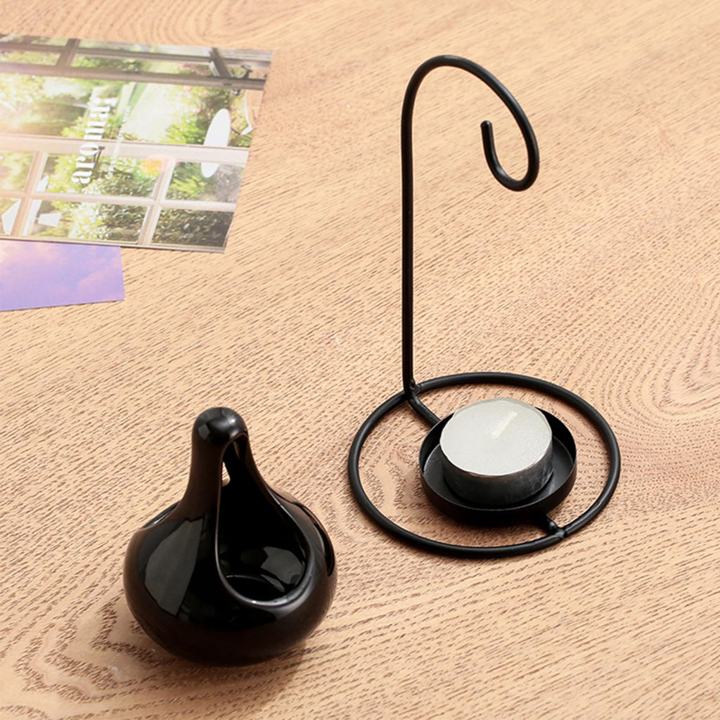 Hanging Cauldron Metal Wax Melt Essential Oil Burner Black, Essential Oils and Fragrance Scented Melter, Decorative
