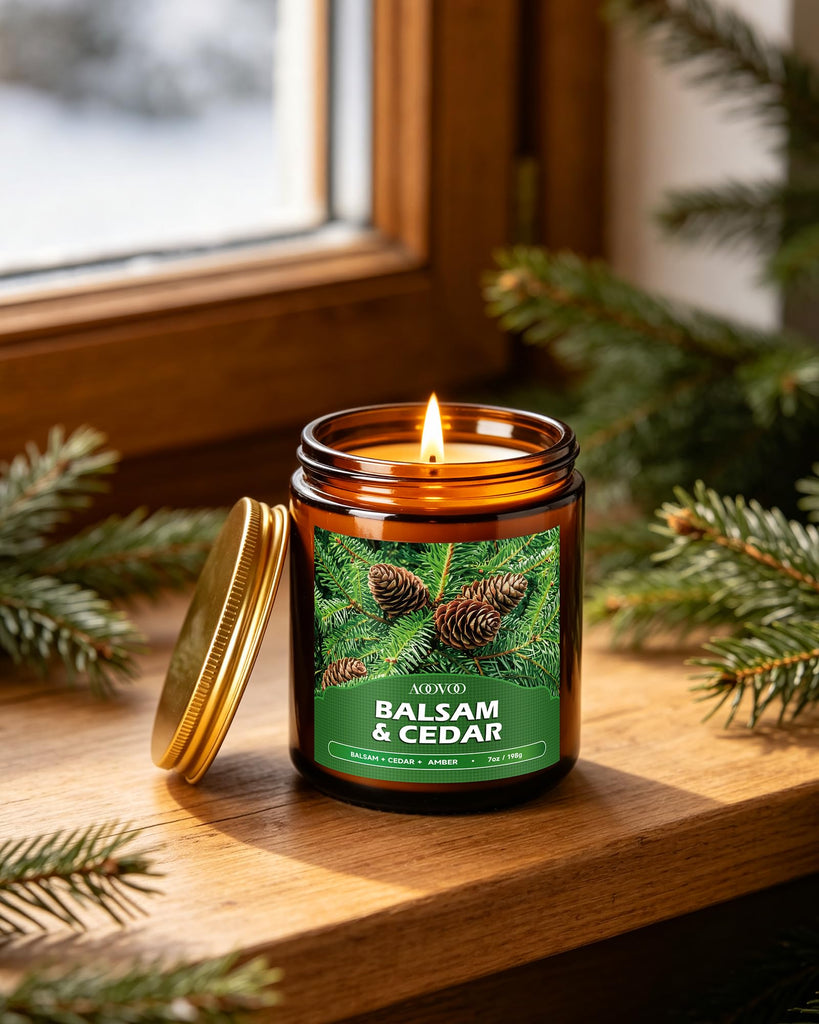 Winter Candles Set - 4 Pack Candles Scented, 28 oz Soy Wax