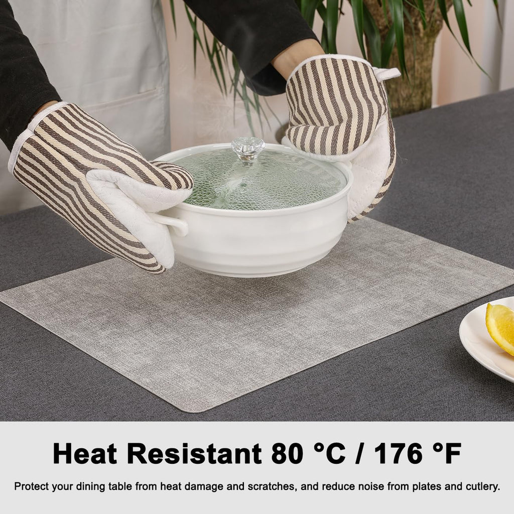 Faux Leather Placemats Set of 4, Reversible Dual-Color Place Mats