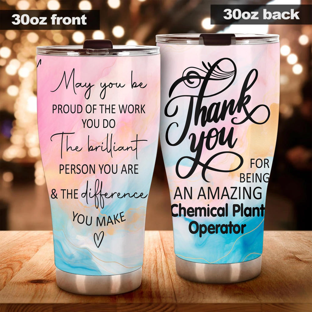 Thank You Amazing Chemical Plant Operator Tumbler Stainless Steel 30oz, Appreciation Gifts for Coworkers, Employees &