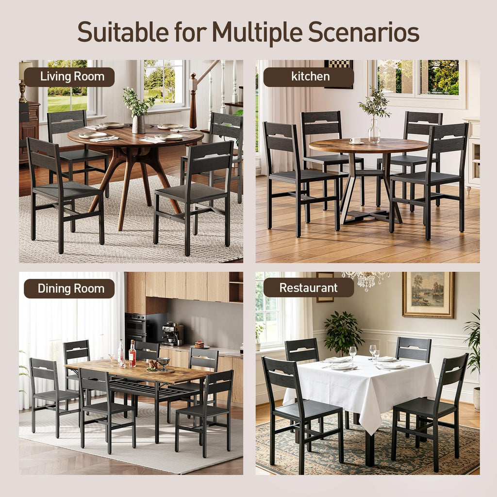 Black Set of 4, Kitchen Chairs Set of 4