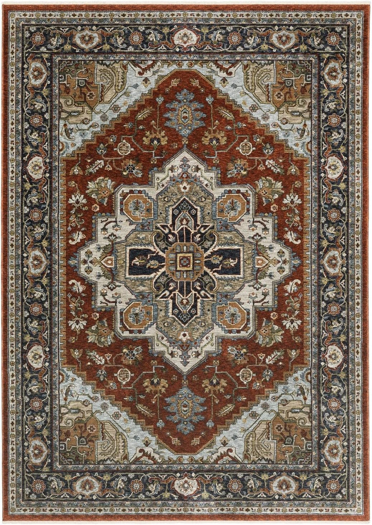 Aberdonian Area Rug 1144R Traditional Red Medallion Oriental Rectangle