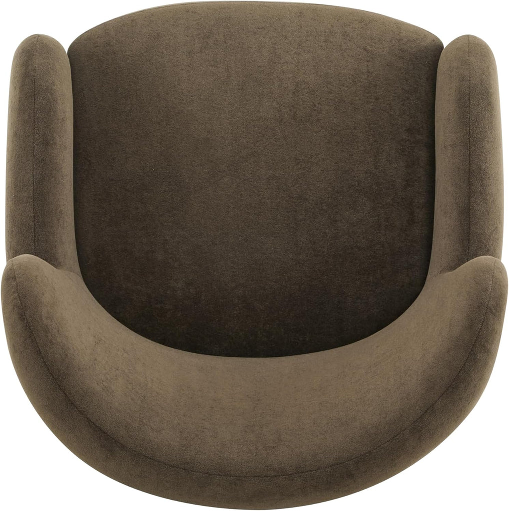 Auden Wingback Accent Chair, Fabric Club Chair, Velvet Upholstered Armchair, Curved Backrest Single Sofa, Soft