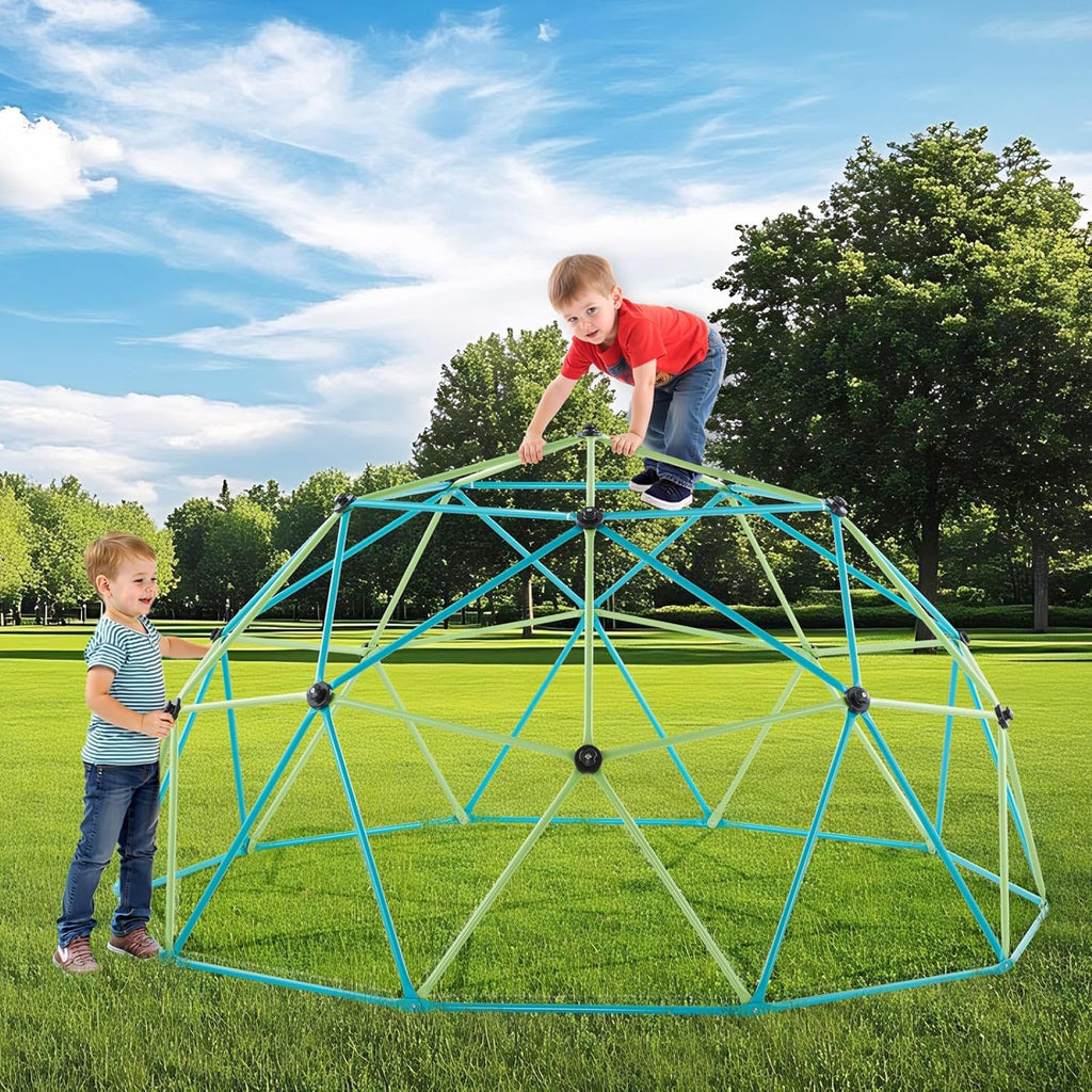 Climbing Dome, 10FT Geometric Dome Climber with Saucer Swing, 1000LBS Loading Kid's Jungle Gym Playground