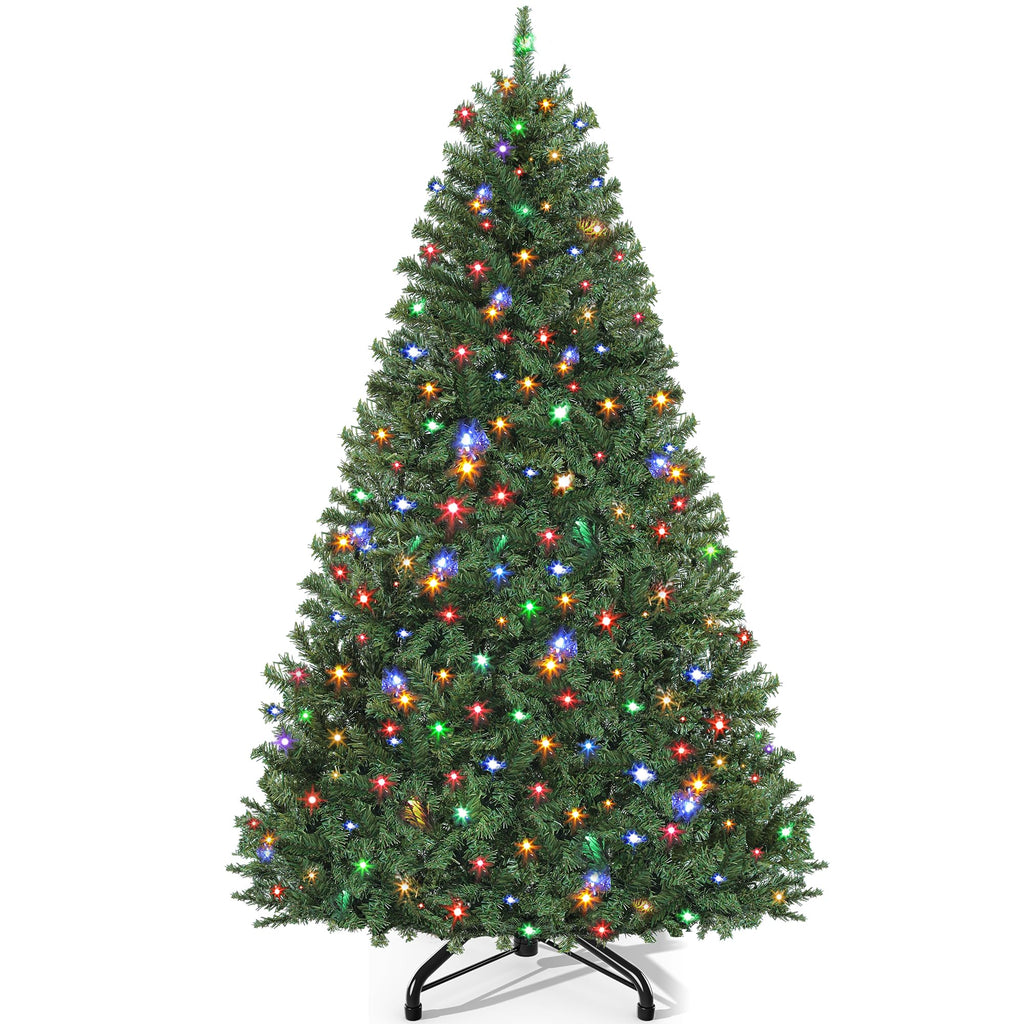 7.5FT Pre-Lit Artificial Christmas Tree Green 1285 Tips 550 LED Lights