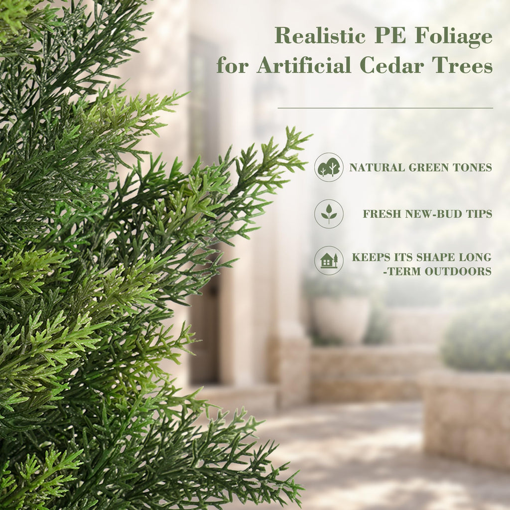5FT Artificial Cedar Trees Set of 2 for Outdoor Front Porch
