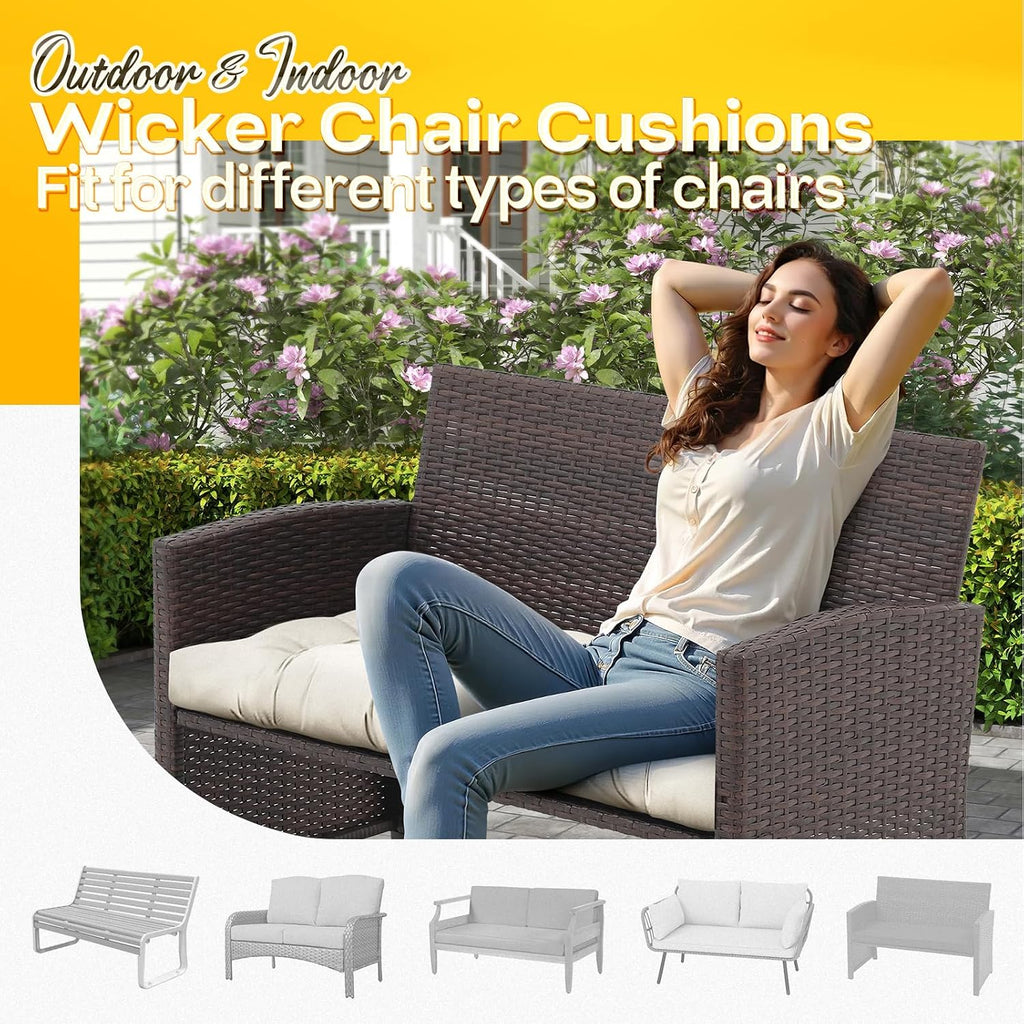 Outdoor Bench Cushion, Memory Foam Loveseat Cushion Furniture Wicker Chair, Settee Porch Swing Seat Cushion, 44 x 19